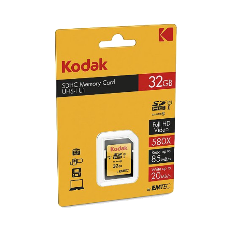 Carte mémoire Kodak Micro SDHC 32 Go + adaptateur - Classe 10