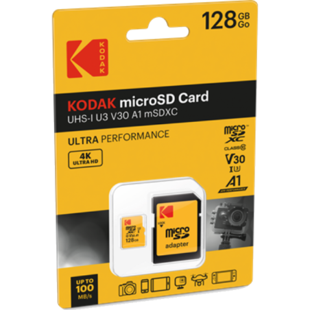 Karta pamięci Micro SD KODAK 128 GB UHS-I U3 V30 A1 - Ultra Performance