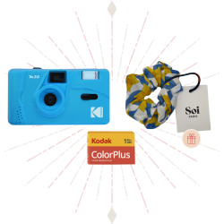 Christmas Gift Set Analogue Reusable Kodak M35 Blue x Scrunchie Soi Paris