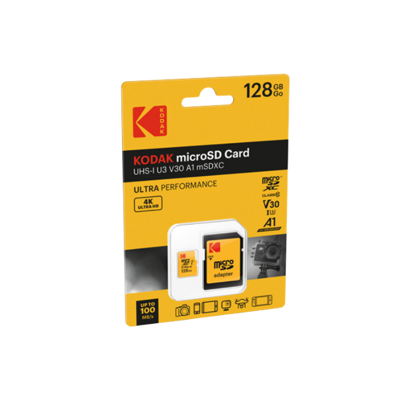 Carte micro SD 128GO Kodak UHS-I U3 V30 A1 Ultra Performance