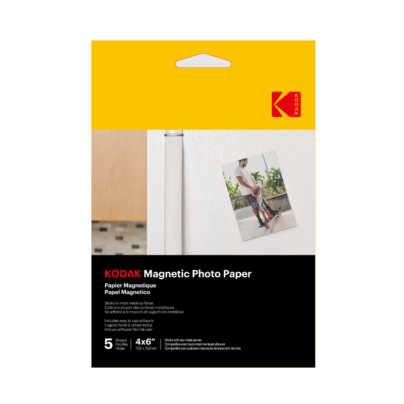 Magnetisches fotopapier Kodak – pack mit 5 blatt – grösse 10 x 15 cm