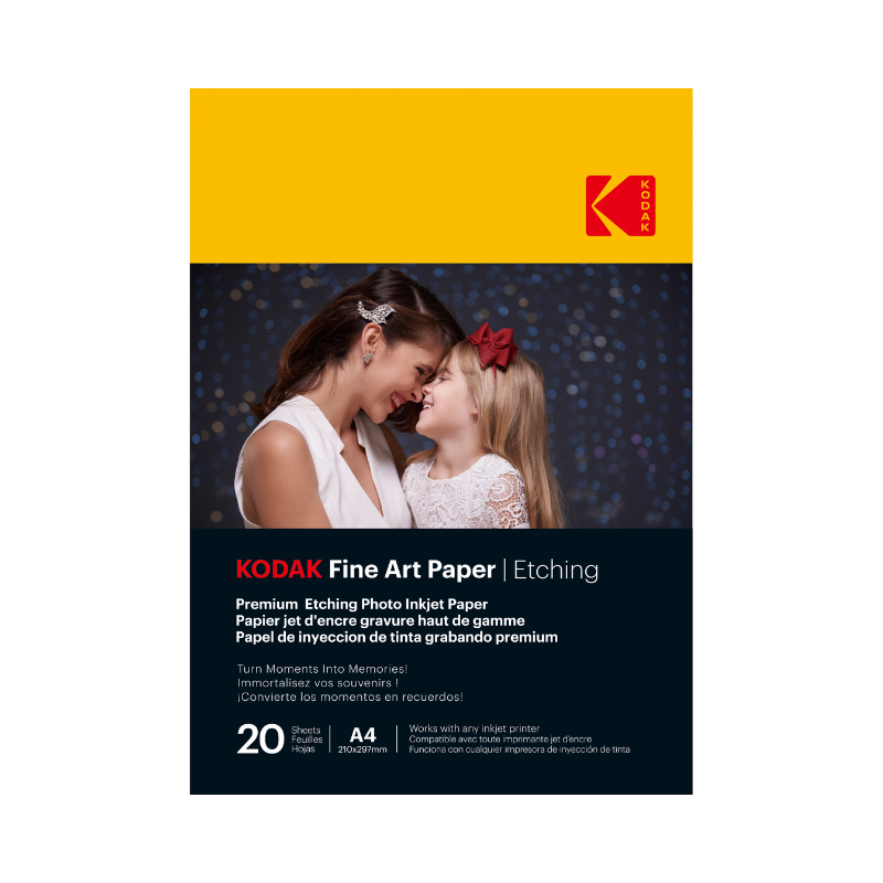 Papier fine art Kodak – pack de 20 feuilles – A4 – effet gravure