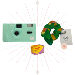 Set de Regalo de Navidad Cámara Analógica Kodak M35 Verde Menta x Chouchou Soi Paris