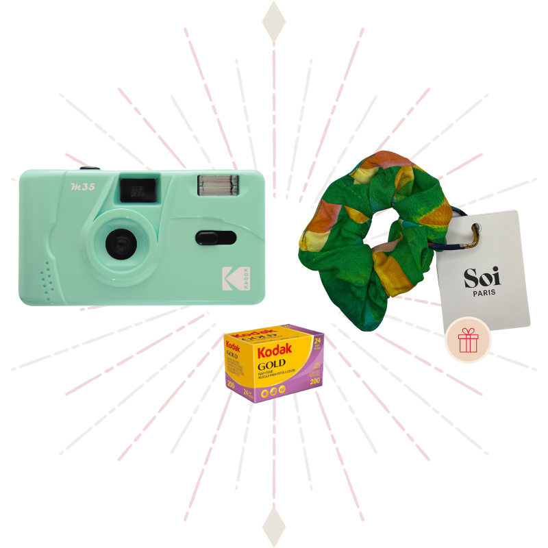 Christmas Gift Set Reusable Analog Camera Kodak M35 Mint Green x Chouchou Soi Paris