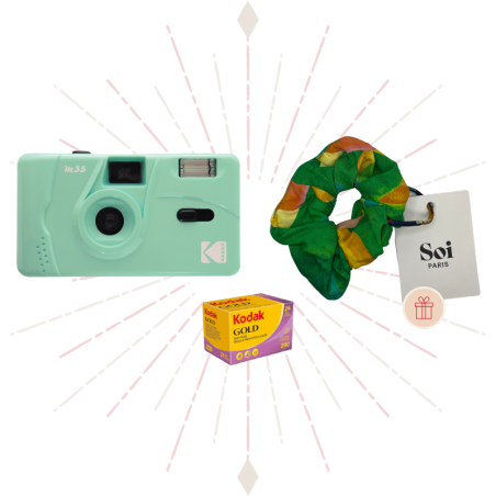 Christmas Gift Set Reusable Analog Camera Kodak M35 Mint Green x Chouchou Soi Paris