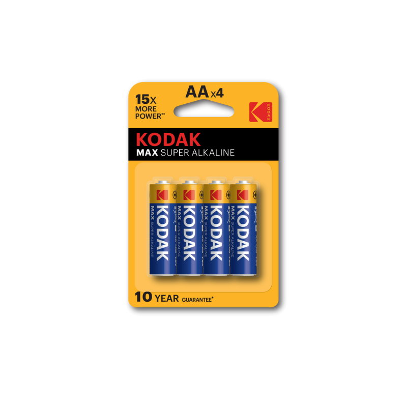 Confezione di 4 batterie Kodak Max Alkaline AA LR6