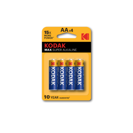 Lot de 4 Piles Kodak Max Alkaline AA LR6