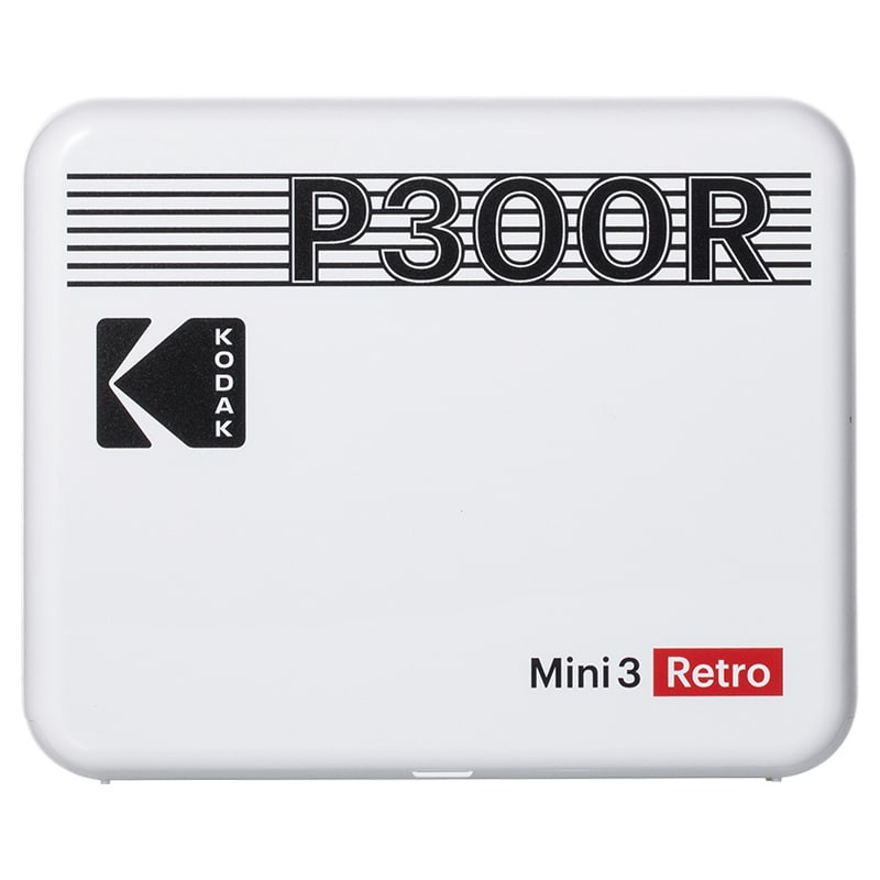 KODAK Imprimante photo portable Mini 3 Retro Blanc + Lot de 60 papiers  photo (P300RW60)